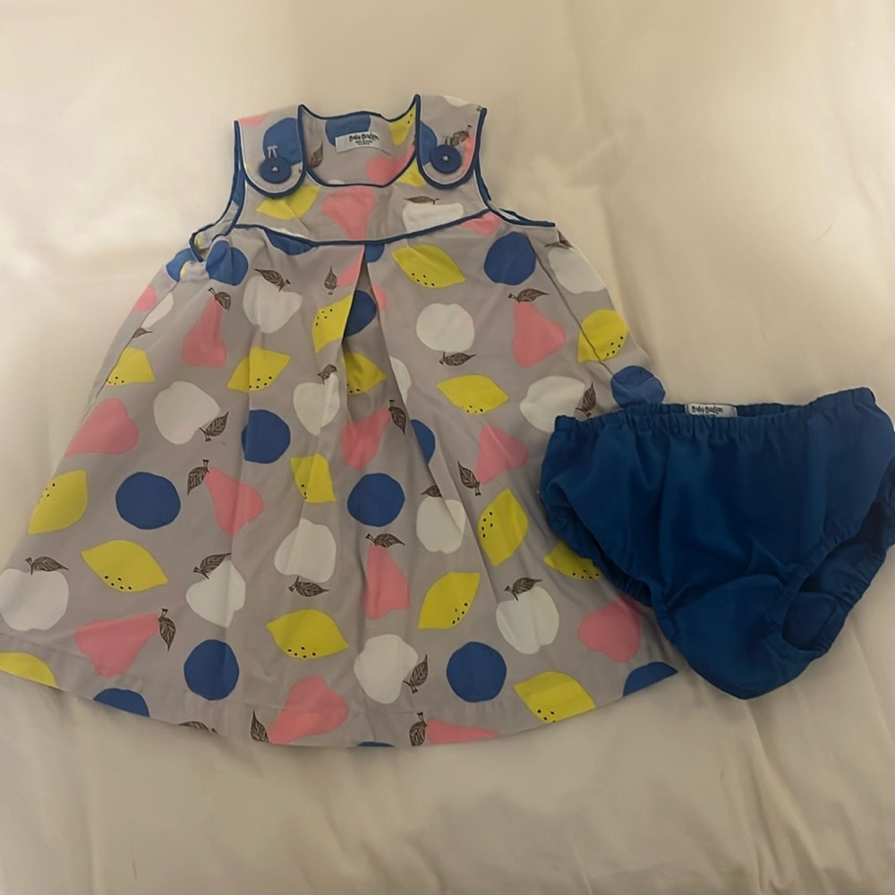 Baby Boden size 6-12month fruit dress